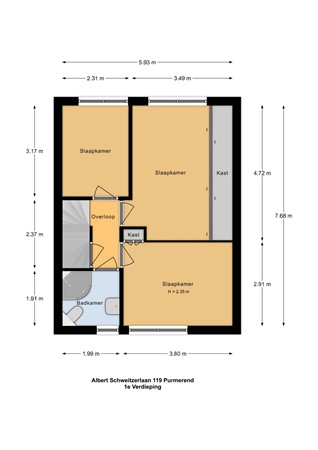 Plattegrond - Dr. Albert Schweitzerlaan 119, 1443 WR Purmerend - Albert Schweitzerlaan 119_1e.jpg